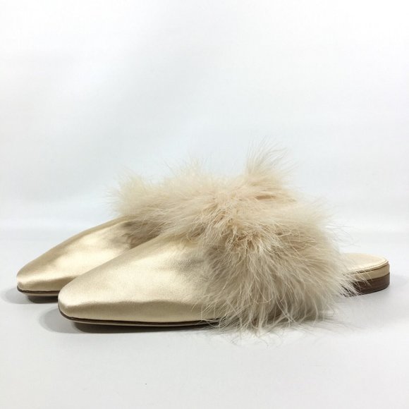 Sleeper Womens Manon Mules With Detachable Feathers Size 41 US 11 Champagne - Picture 4 of 11